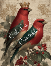 Load image into Gallery viewer, Royal Christmas Birds- Ooh La La Printables