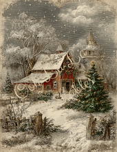 Load image into Gallery viewer, Red Christmas Barns- Ooh La La Printables