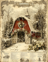 Load image into Gallery viewer, Red Christmas Barns- Ooh La La Printables