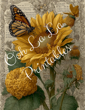 Load image into Gallery viewer, Orange Pumpkins & Sunflowers- Ooh La La Printables