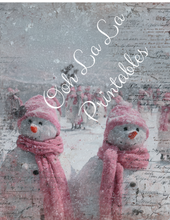 Load image into Gallery viewer, Pink Christmas Trees, Snowmen, & Nutcracker Bundle- Ooh La La Printables