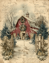 Load image into Gallery viewer, Red Christmas Barns- Ooh La La Printables