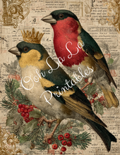 Load image into Gallery viewer, Royal Christmas Birds- Ooh La La Printables