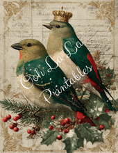 Load image into Gallery viewer, Royal Christmas Birds- Ooh La La Printables