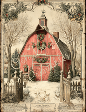 Load image into Gallery viewer, Red Christmas Barns- Ooh La La Printables