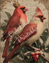 Load image into Gallery viewer, Royal Christmas Birds- Ooh La La Printables