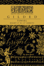 Load image into Gallery viewer, 2024 Winter Hoilday TINSEL IOD GOLD FOIL TRANSFER 8 PAGES 8x12