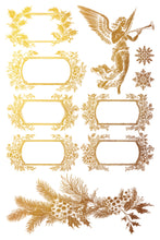 Load image into Gallery viewer, 2024 Winter Hoilday TINSEL IOD GOLD FOIL TRANSFER 8 PAGES 8x12