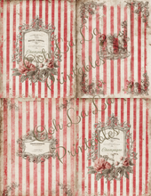 Load image into Gallery viewer, Red French Stripes- Ooh La La Printables