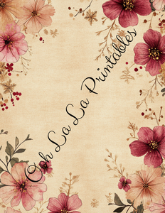 Pink Christmas Florals-Ooh La La Printables