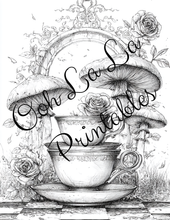 Load image into Gallery viewer, Alice &amp; The White Rabbit- Ooh La La Printables Sophisticated Coloring Pages