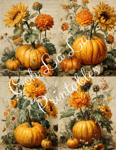 Orange Pumpkins & Sunflowers- Ooh La La Printables