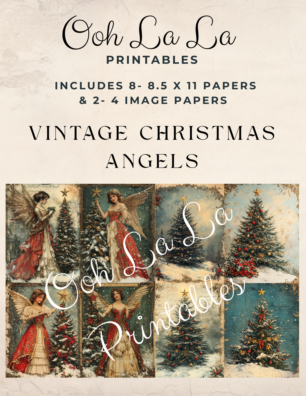 Vintage Angels & Christmas Trees- Ooh La La Printables