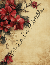 Load image into Gallery viewer, Christmas Floral &amp; Cardinals (Vibrant)- Ooh La La Printables