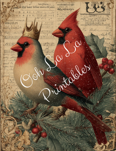 Royal Christmas Birds- Ooh La La Printables