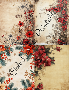 Christmas Floral & Cardinals (Vibrant)- Ooh La La Printables
