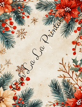 Load image into Gallery viewer, Christmas Floral &amp; Cardinals (Vibrant)- Ooh La La Printables