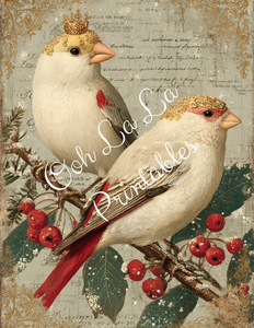Royal Christmas Birds- Ooh La La Printables