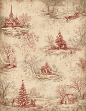 Load image into Gallery viewer, Winter Holiday Toile- Ooh La La Printables