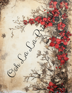 Christmas Floral & Cardinals (Vibrant)- Ooh La La Printables