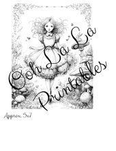 Load image into Gallery viewer, Alice &amp; The White Rabbit- Ooh La La Printables Sophisticated Coloring Pages
