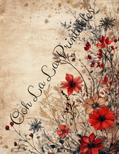 Load image into Gallery viewer, Christmas Floral &amp; Cardinals (Vibrant)- Ooh La La Printables