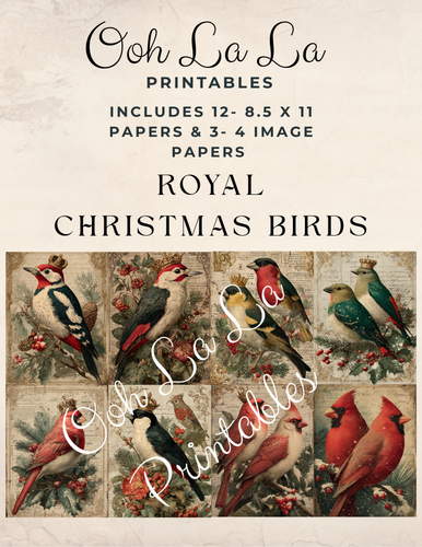 Royal Christmas Birds- Ooh La La Printables