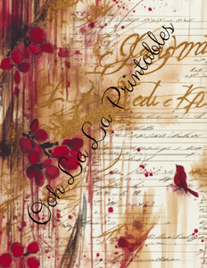 Christmas Floral & Cardinals (Vibrant)- Ooh La La Printables