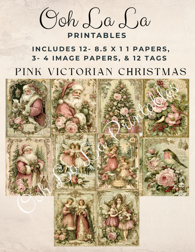 Pink Victorian Christmas- Ooh La La Printables