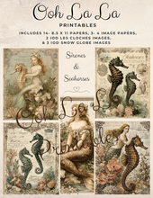 Load image into Gallery viewer, Sirenes &amp; Seahorses- Ooh La La Printables