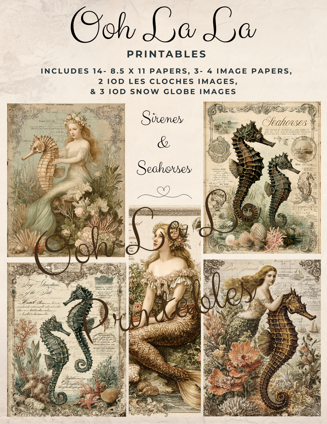 Sirenes & Seahorses- Ooh La La Printables