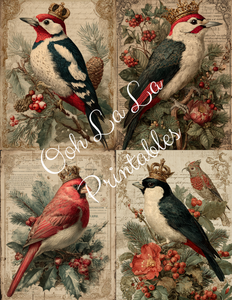 Royal Christmas Birds- Ooh La La Printables