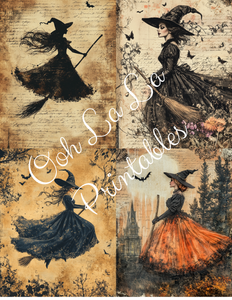 Bewitching Witches & Backgrounds- Ooh La La Printables