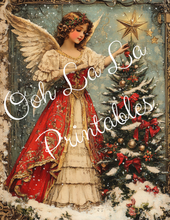 Load image into Gallery viewer, Vintage Angels &amp; Christmas Trees- Ooh La La Printables