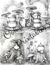 Load image into Gallery viewer, Alice &amp; The White Rabbit- Ooh La La Printables Sophisticated Coloring Pages