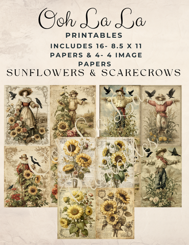 Sunflowers & Scarecrows- Ooh La La Printables