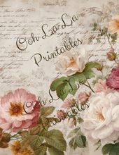 Load image into Gallery viewer, Vintage Floral No-Sew Journal Techniques Class w/Printables- Ooh La La Printables