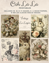 Load image into Gallery viewer, Vintage Le Lapin- Ooh La La Printables