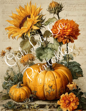 Load image into Gallery viewer, Orange Pumpkins &amp; Sunflowers- Ooh La La Printables