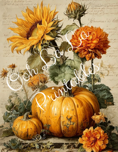 Orange Pumpkins & Sunflowers- Ooh La La Printables