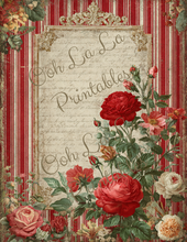 Load image into Gallery viewer, Red French Stripes- Ooh La La Printables
