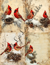 Load image into Gallery viewer, Christmas Floral &amp; Cardinals (Vibrant)- Ooh La La Printables
