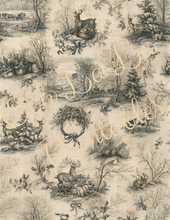 Load image into Gallery viewer, Winter Holiday Toile- Ooh La La Printables