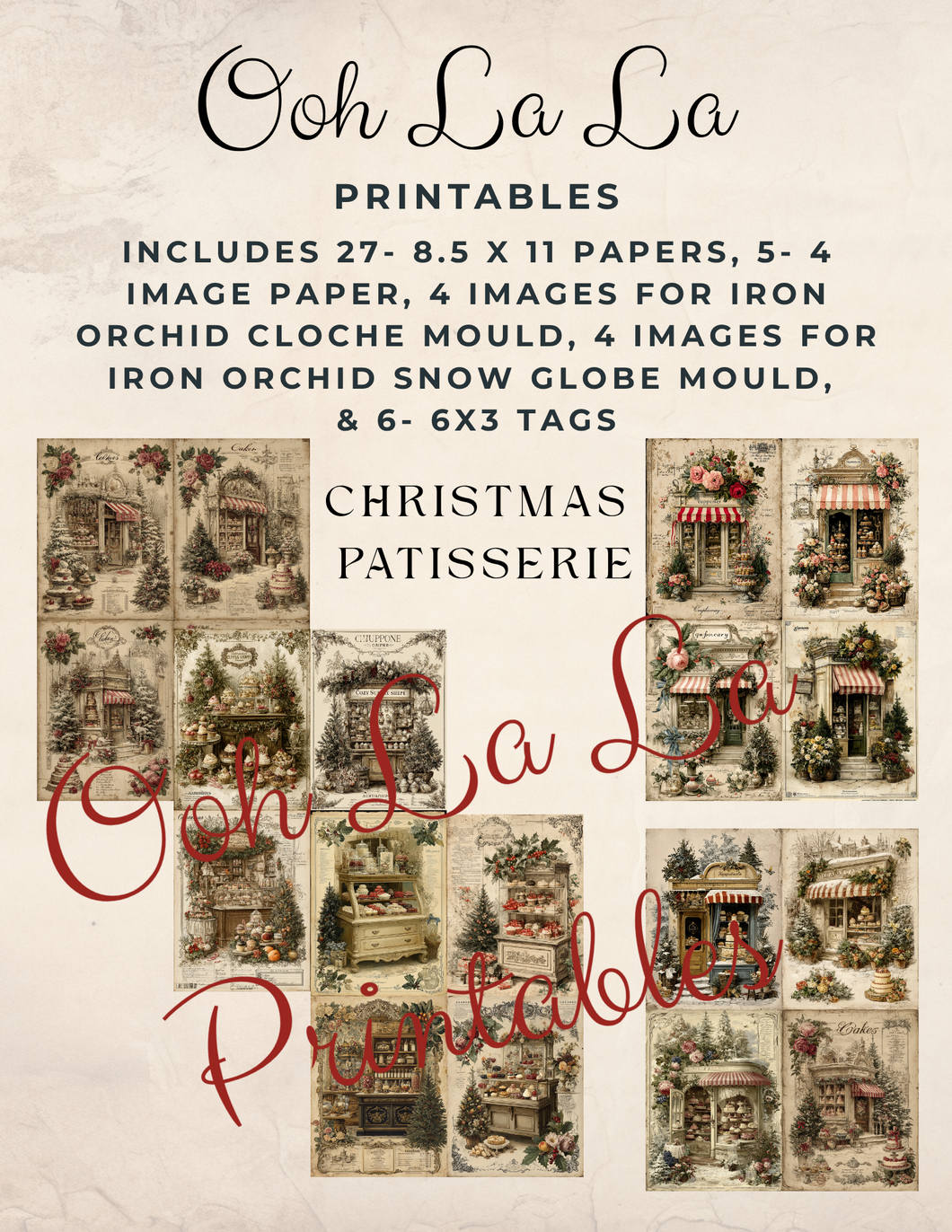 Christmas Patisserie- Ooh La La Printables