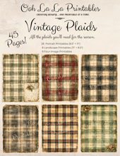 Load image into Gallery viewer, Vintage Plaids- Ooh La La Printables
