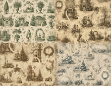 Load image into Gallery viewer, Winter Holiday Toile- Ooh La La Printables