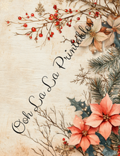 Load image into Gallery viewer, Pink Christmas Florals-Ooh La La Printables
