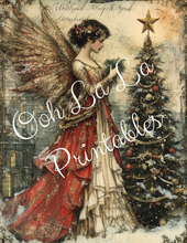 Load image into Gallery viewer, Vintage Angels &amp; Christmas Trees- Ooh La La Printables