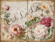 Load image into Gallery viewer, Vintage Floral No-Sew Journal Techniques Class w/Printables- Ooh La La Printables
