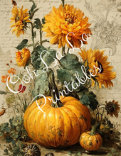 Load image into Gallery viewer, Orange Pumpkins &amp; Sunflowers- Ooh La La Printables